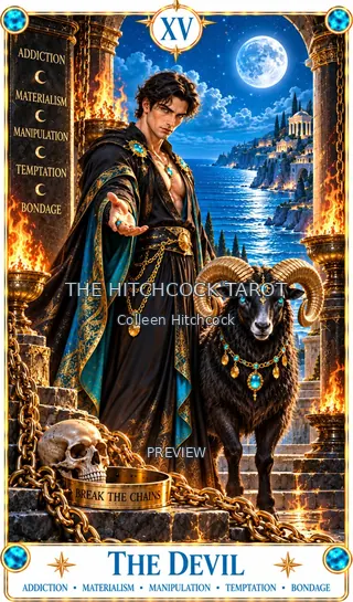 The Devil from the Hitchcock Tarot Cards