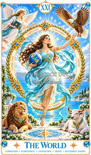The World from the Hitchcock Tarot Cards